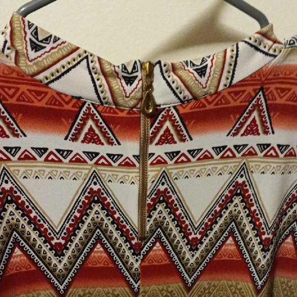 Cato Tribal Chevron Tank Top in Red and Olive - Picture 4 of 5